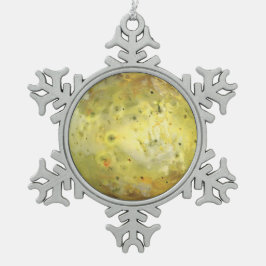 木星の硫黄火山月 スノーフレークピューターオーナメント