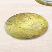 木星の硫黄火山月 ラウンドペーパーコースター (アングル)