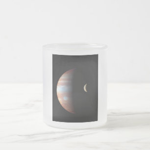 木星ガス巨星惑星とイオガリレオ衛星 フロストグラスマグカップ