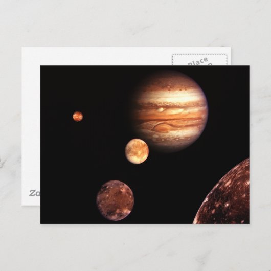 木星ガリレアン衛星の天文学と科学のギフト ポストカード (正面/裏面)