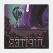 木星トラベルバイホットエアバルーンブティオーロラ ガラスオーナメント (裏面)