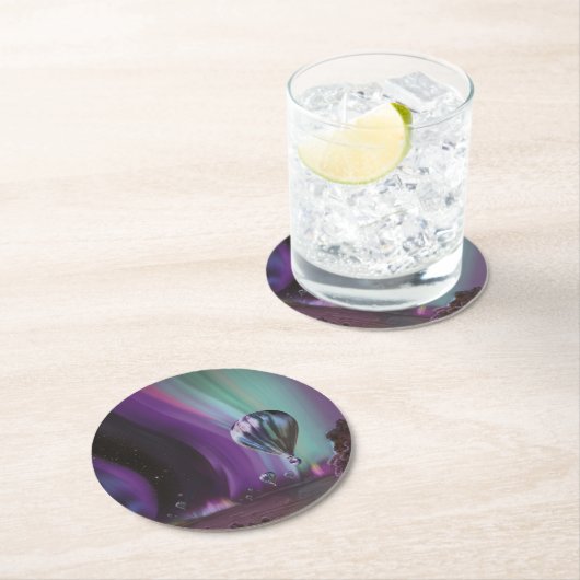 木星トラベルバイホットエアバルーンブティオーロラ ラウンドペーパーコースター (インサイチュ)