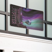 木星トラベルバイホットエアバルーンブティオーロラ 横断幕 (ビルの外側)