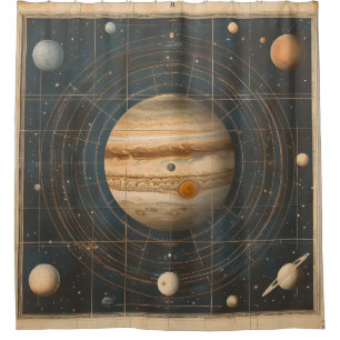 木星中心の天図デザイン シャワーカーテン