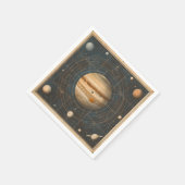 木星中心の天図デザイン スタンダードカクテルナプキン (角)