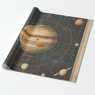 木星中心の天図デザイン ラッピングペーパー