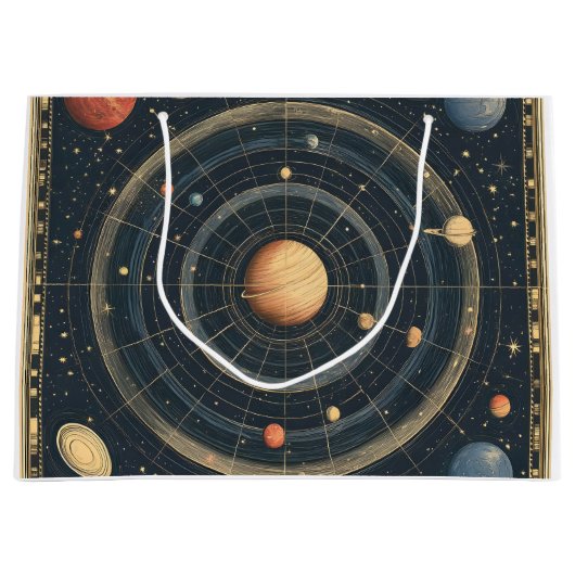 木星中心天図デザイン(3) ラージペーパーバッグ (正面)