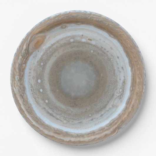 木星南極カラーマップ ペーパープレート (正面)