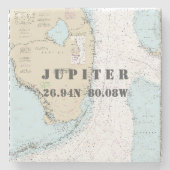 木星、ヤシビーチ県、FL本物のグラフ ストーンコースター (正面)