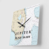 木星FL緯度航海の表 スクエア壁時計 (傾斜)