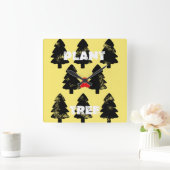 木時計を植ミニマルえる スクエア壁時計 (ホーム)