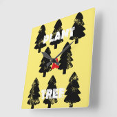 木時計を植ミニマルえる スクエア壁時計 (傾斜)