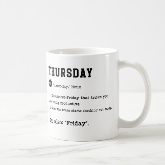 木曜マグカップ – 皮肉な辞書 – スタイルカップ コーヒーマグカップ (右)