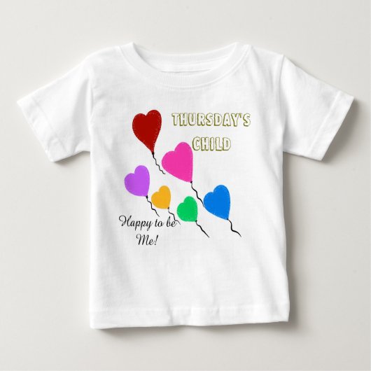木曜日の子ハートバルーン ベビーTシャツ (正面)