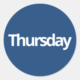 木曜日の日計画供給シンプルネイビーホワイト ラウンドシール