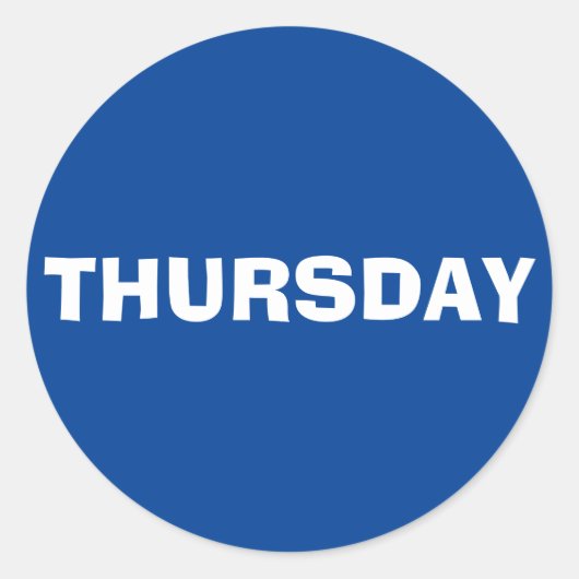 木曜日アドリブ王室のブルーのステッカーby Janz ラウンドシール (正面)