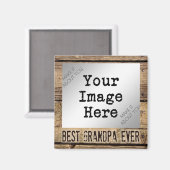 木最高の枠の写真に素朴おじいちゃん マグネット (正面/裏面)