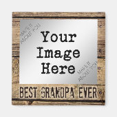 木最高の枠の写真に素朴おじいちゃん マグネット (正面)