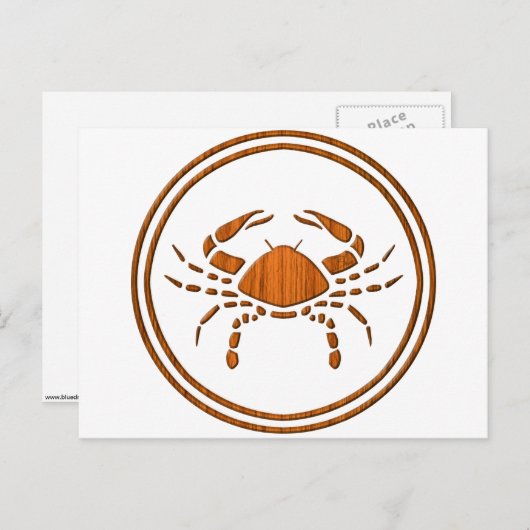 木材がん〔占星術の〕十二宮図カニ星占い徴候 ポストカード (正面/裏面)