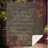 木材とさくらんぼの花のカスタムメッセージ シェルパブランケット