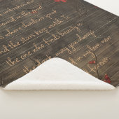 木材とさくらんぼの花のカスタムメッセージ シェルパブランケット (3/4)