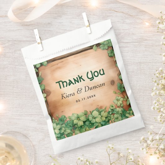 木材とつる植物聖パトリック結婚スデイありがとう フェイバーバッグ (クリップ留めされた状態)