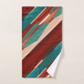 木材とターコイズ バスタオルセット (ハンドタオル)