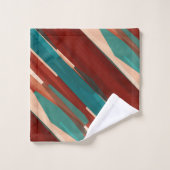 木材とターコイズ バスタオルセット (ウォッシュタオル)