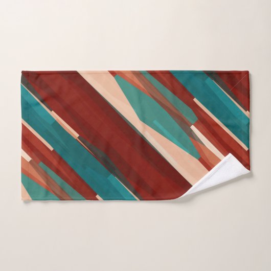 木材とターコイズ バスタオルセット (ハンドタオル)