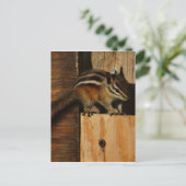 木材とチップマンク ポストカード (スタンド正面)