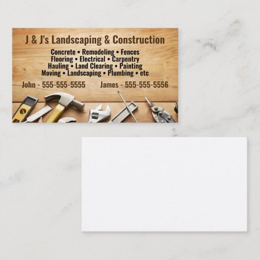 木材とツールの風景と建築 名刺 (正面/裏面)