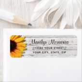 木材とデイジーのス素朴クリプト差出人住所ラベル ラベル (インサイチュ)