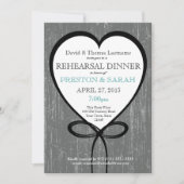 木材とハートリハーサルディナー 招待状 (正面)