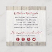 木材と南素朴国コットンソーシャルメディア スクエア名刺 (裏面)