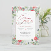 木材と水の色の葉クリスマスディナーパーティー 招待状 (スタンド正面)