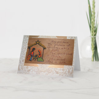 木材と混合メディアに手作りクリスマスカード シーズンカード