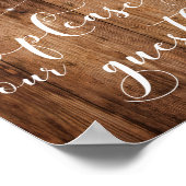 木材と照明お願いゲストブックのサイン ポスター (角)