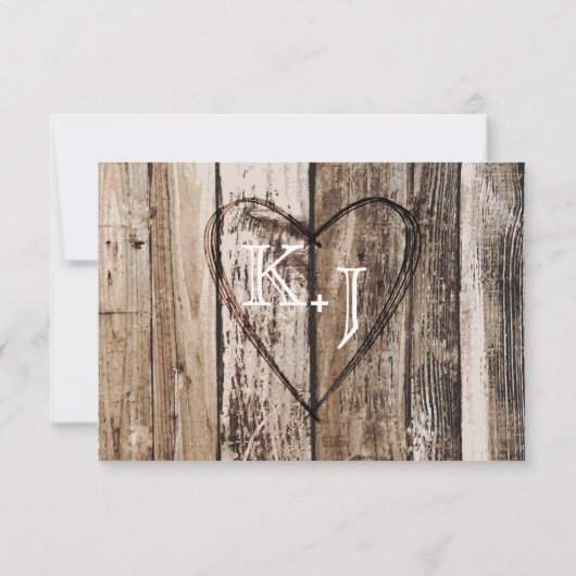 木材と素朴ハートエッチングRSVPカード 出欠カード (裏面)