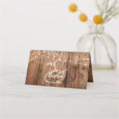 木材と素朴照明の国の結婚式 プレイスカード (裏面)