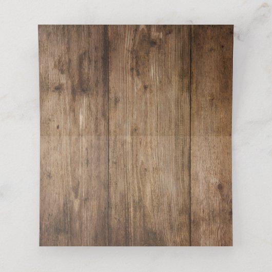 木材と素朴照明の国の結婚式 プレイスカード (内部開封)