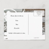 木材と羊皮紙の日付を保存 案内ポストカード (裏面)