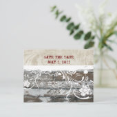 木材と羊皮紙の日付を保存 案内ポストカード (スタンド正面)