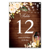 木材と赤面のバラ結婚グリーンリーのテーブル番号 テーブルナンバー (裏面)