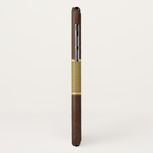 木材と金ゴールドの個人用設定 Case-Mate iPhoneケース (裏面/左)