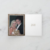 木材にイニシャルを付結婚けたハート サンキューカード (内部)