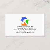 木材にホームシルエットをハンマー 名刺 (裏面)