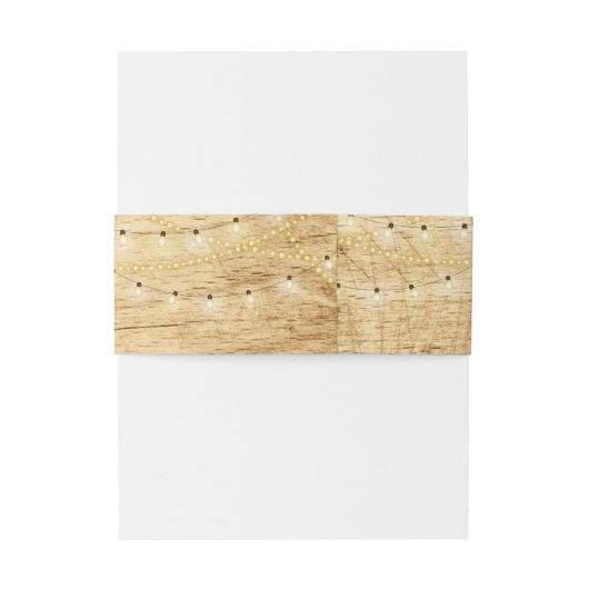 木材にライトを付けた国の結婚式のベリーバンド 招待状ベリーバンド (裏面例)