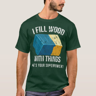 木材に物を詰めるエポキシ樹脂アートデザイン Tシャツ