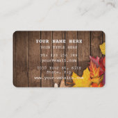 木材に紅葉付きQRコード名刺 名刺 (裏面)