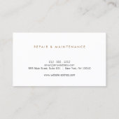 木材に茶色のロゴを描いた手書き師、大工 名刺 (裏面)